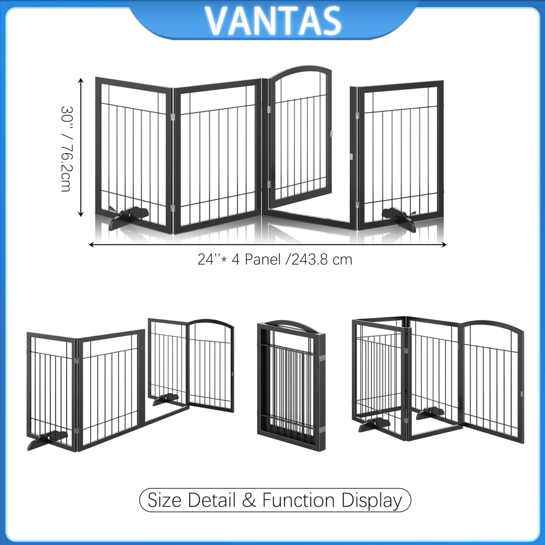 Vantas No-Assembly Folding Dog Gate