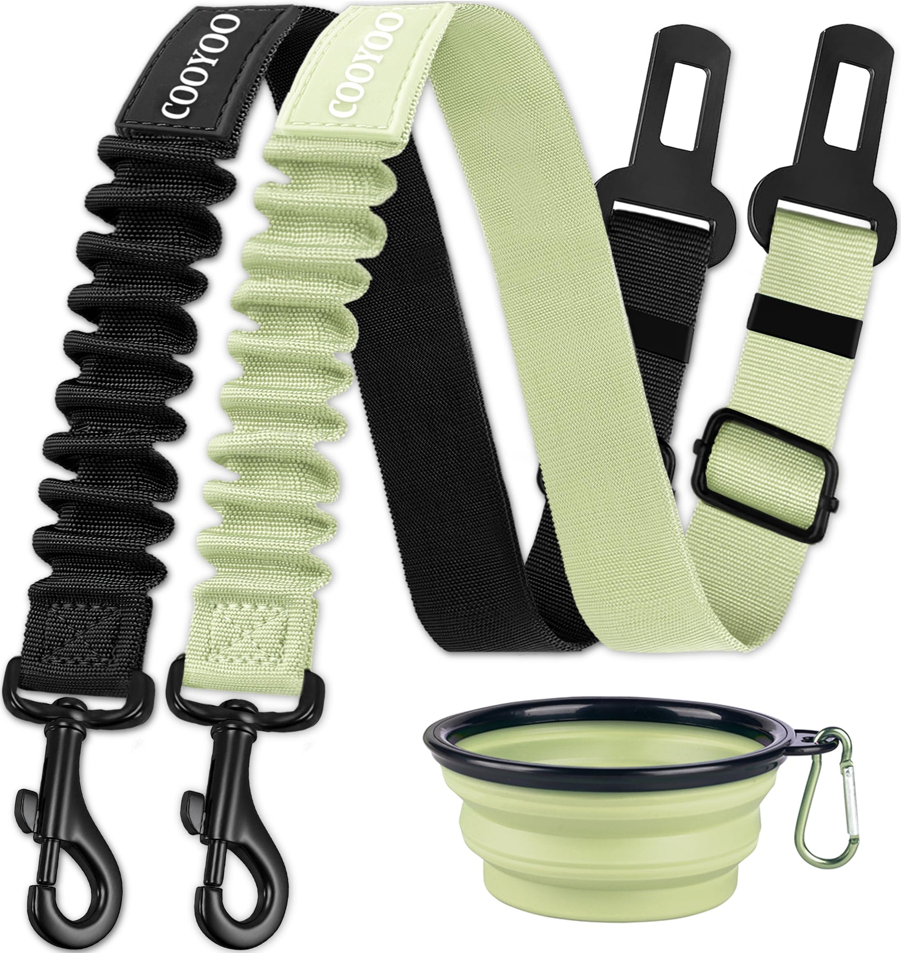 Retractable Dog Car Seat Belt Harness with Bungee Safety Strap