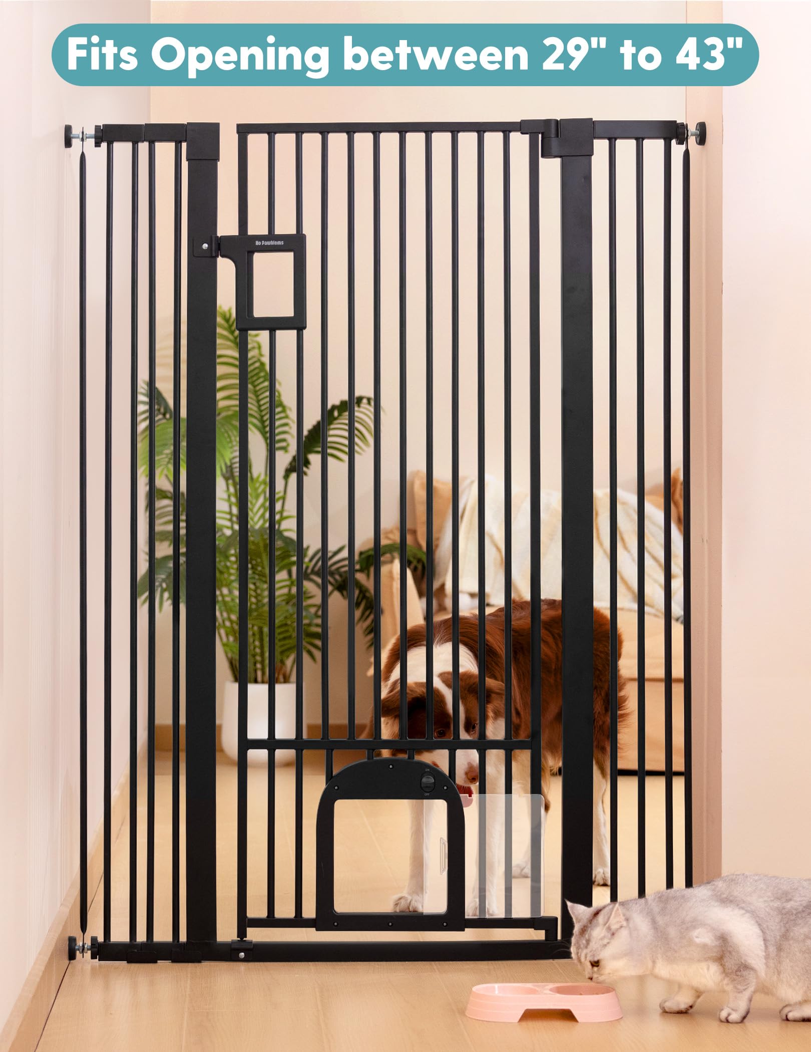 Extra Tall Auto-Close Cat Safety Gate