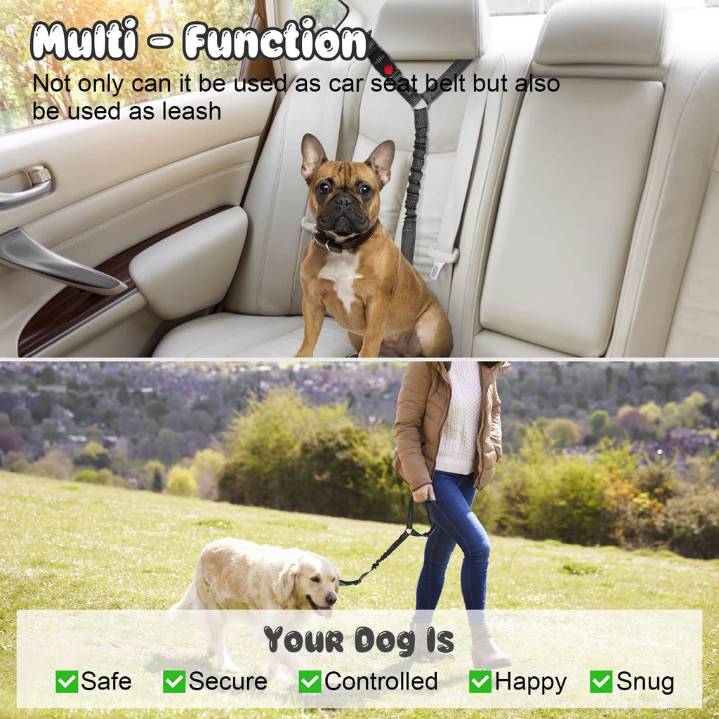 2-Pack Adjustable Pet Car Seat Belt Straps
