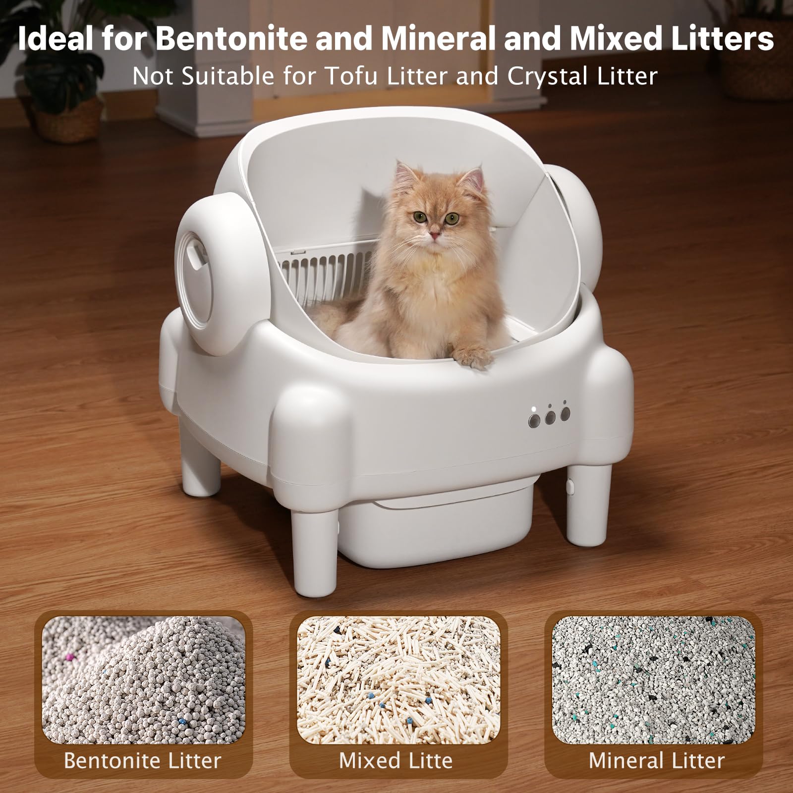 Self-Cleaning Cat Litter Box with App Control