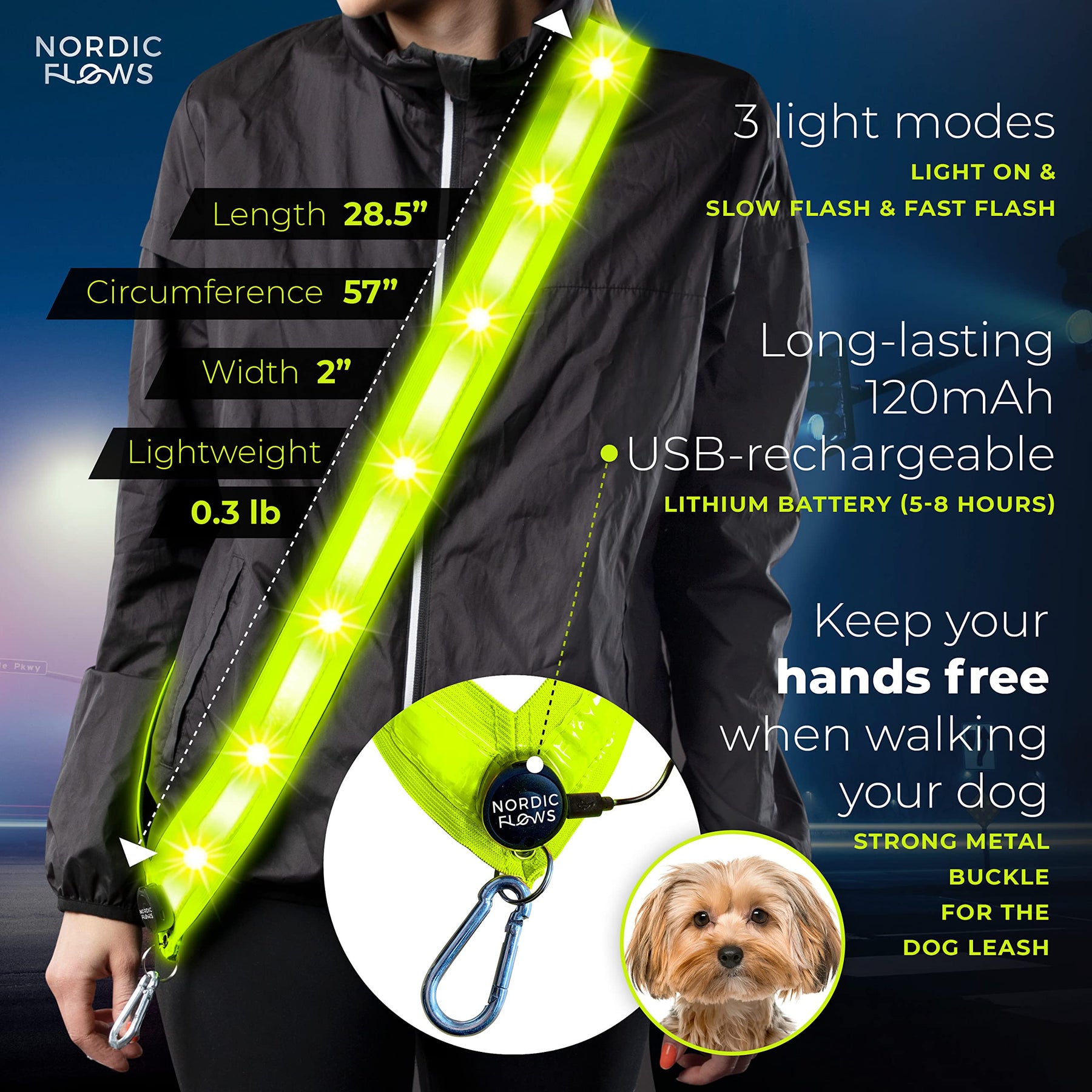 Rechargeable LED Reflective Safety Vest